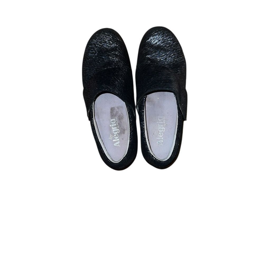 Alegria Women's Blue and Silver Slip-On Shoes 37